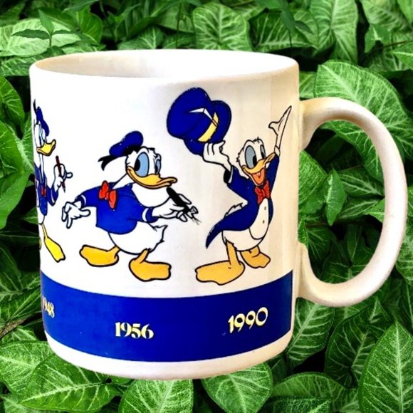 Disney Donald Duck Coffee Mug Cup Cartoon Changes Through the Years 1934-1990 - Picture 1 of 10